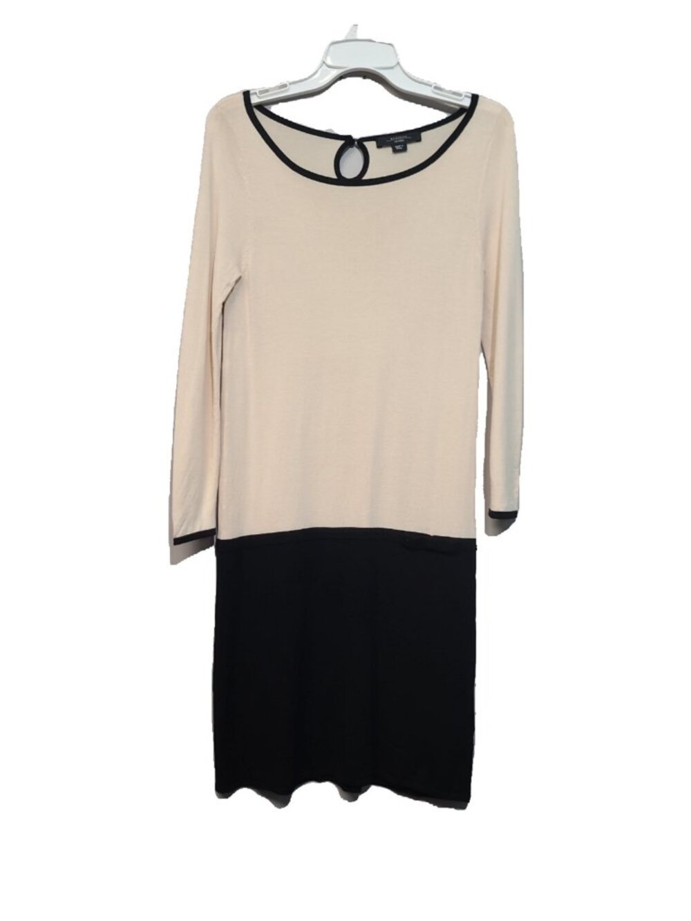 MaxMara Knitwear Size S Cream Colorblock Sweater Dress
